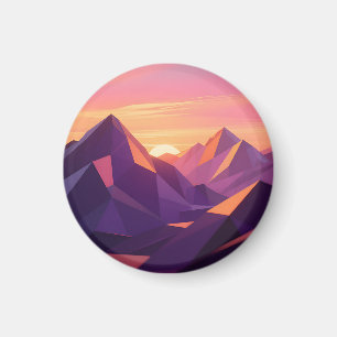Low-Poly-Gebirgssonne Geometrisch Magnet