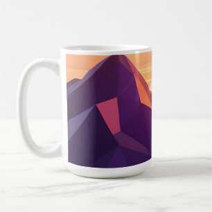 Low-Poly-Gebirgssonnenuntergang Geometrisch Kaffeetasse