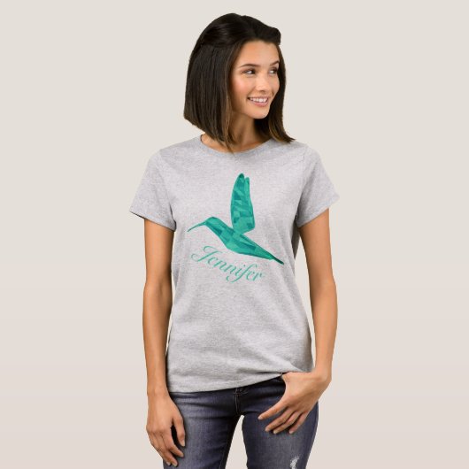 Low Poly Hummingbird T-Shirt (Vorne ganz)