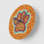 Low Poly Hund Paw Art Runde Wanduhr (Winkel)