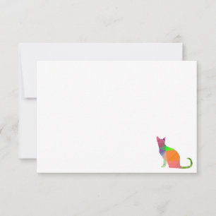 Low Poly Katzen-Silhouette leer Mitteilungskarte