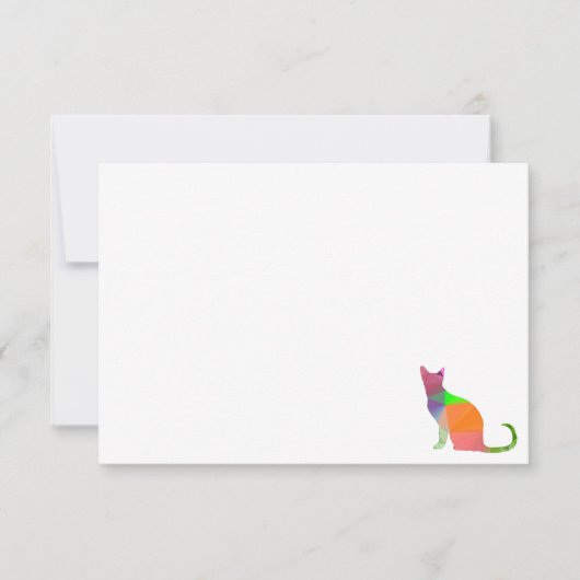 Low Poly Katzen-Silhouette leer Mitteilungskarte (Vorderseite)