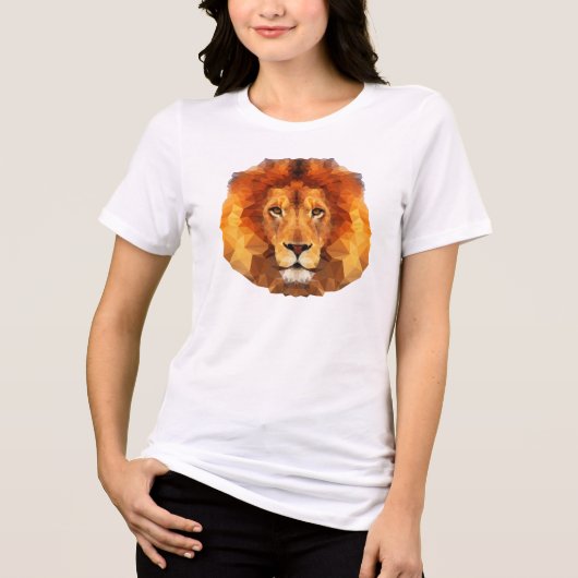 Low Poly Lion Face-65764 Tri-Blend Shirt (Vorderseite)