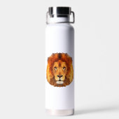 Low Poly Lion Face-65764 Trinkflasche (Rückseite)