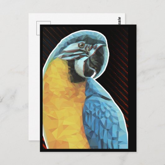 Low Poly Macaw Postkarte (Vorne/Hinten)
