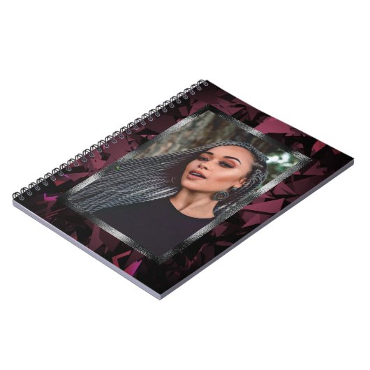 Low-Poly & Metallic Frame Foto Spiral Notebook Notizblock (Linke Seite)
