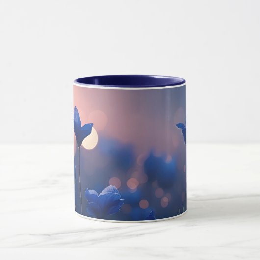 Low Poly Mountain Fantasy Landschaft Tasse (Zentrum)