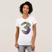 Low Poly Nummer 3 Geometrischer Gradient T-Shirt (Vorne ganz)