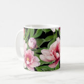 Low Poly Peonies Kaffeetasse (Vorderseite Links)