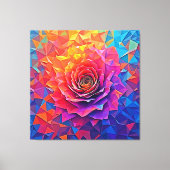 Low Poly Rose Bloom Abstract Art Leinwanddruck (Vorderseite)