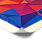 Low Poly Rose Bloom Abstract Art Poster (Ecke)