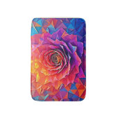 Low Poly Rosenblüte Abstrakte Kunst Badematte (Vorderseite Vertikal)