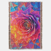 Low Poly Rosenblüte Abstrakte Kunst Decke (Vorderseite Vertikal)
