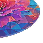 Low Poly Rosenblüte Abstrakte Kunst Schneidebrett (Ecke)