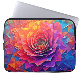 Low Poly Rosenblüten Abstract Art Laptopschutzhülle
