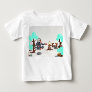 Low Poly Zen Affen meditieren mit Pavian-Meister Baby T-shirt