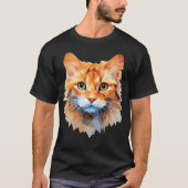 Low polycat - orange cat in low polygon art T-Shirt (Vorderseite)