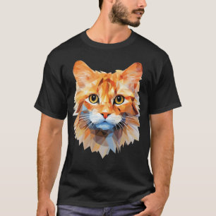 Low polycat - orange cat in low polygon art T-Shirt