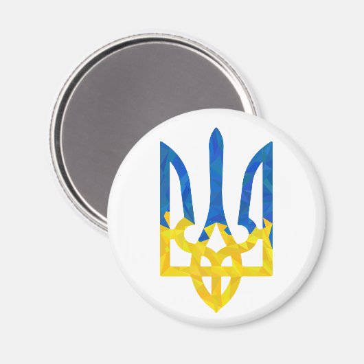 Low polygonal Ukrainian trident Magnet (Vorderseite/Rückseite)