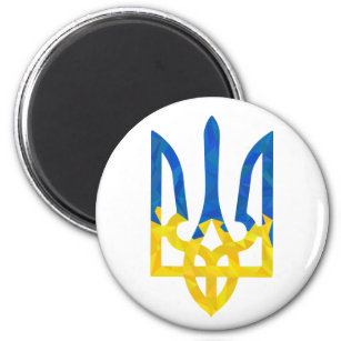 Low polygonal Ukrainian trident Magnet