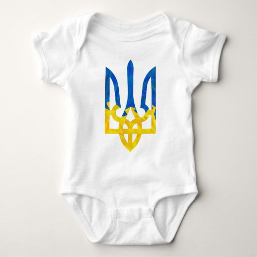 Low polygonal ukrainisch trident baby strampler (Vorderseite)
