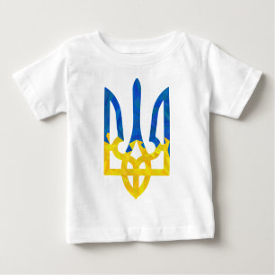 Low polygonal ukrainisch trident baby t-shirt