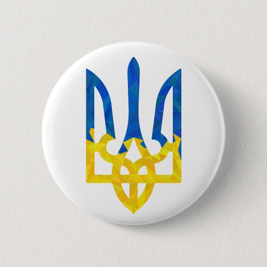 Low polygonal ukrainisch trident button (Vorderseite)