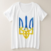 Low polygonal ukrainisch trident große größe T-Shirt (Design vorne)