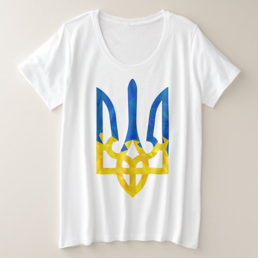 Low polygonal ukrainisch trident große größe T-Shirt (Design vorne)