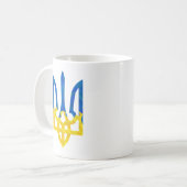 Low polygonal ukrainisch trident kaffeetasse (Vorderseite Links)