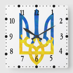 Low polygonal ukrainisch trident quadratische wanduhr