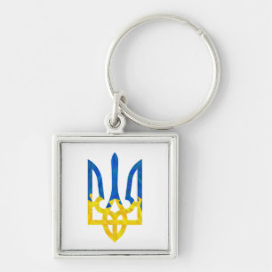 Low polygonal ukrainischer trident Schlüsselanhäng Schlüsselanhänger