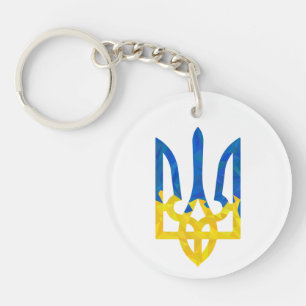 Low polygonal ukrainischer trident Schlüsselanhäng Schlüsselanhänger