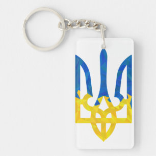 Low polygonal ukrainischer trident Schlüsselanhäng Schlüsselanhänger