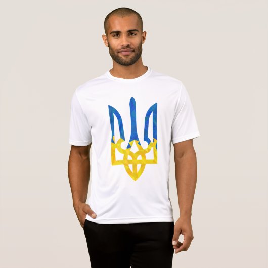 Low polygonal ukrainischer trident T - Shirt (Vorne ganz)