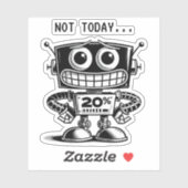 Low Power Robot - Nicht heute... Aufkleber (Blatt)