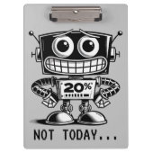 Low Power Robot - Nicht heute... Klemmbrett (Vorderseite)