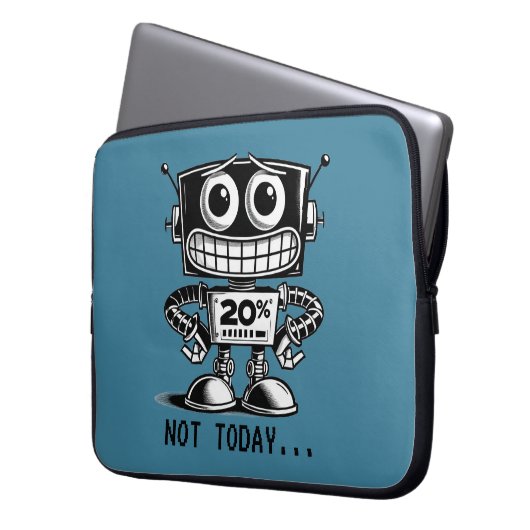 Low Power Robot - Nicht heute... Laptopschutzhülle (Vorderseite Links)