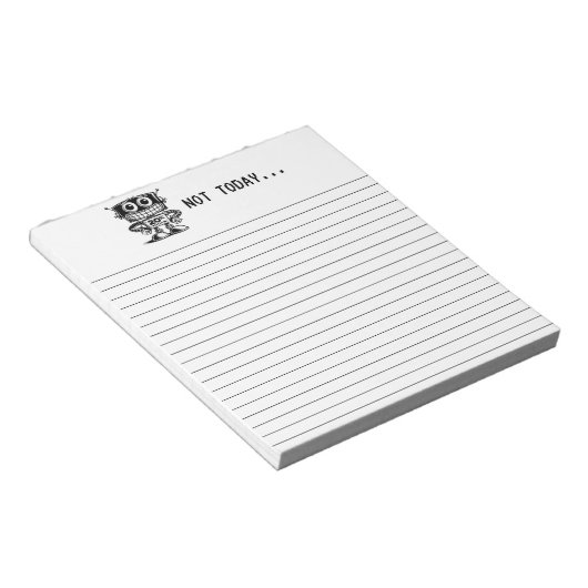 Low Power Robot - Nicht heute... Notizblock (angewinkelt)