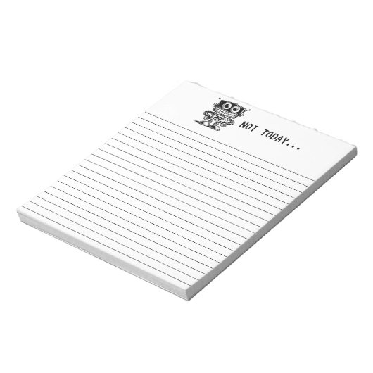 Low Power Robot - Nicht heute... Notizblock (Rotiert)