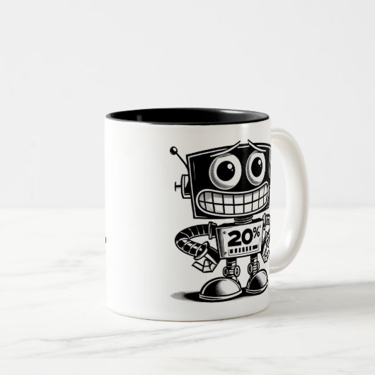 Low Power Robot - Nicht heute... Zweifarbige Tasse (VorderseiteRechts)