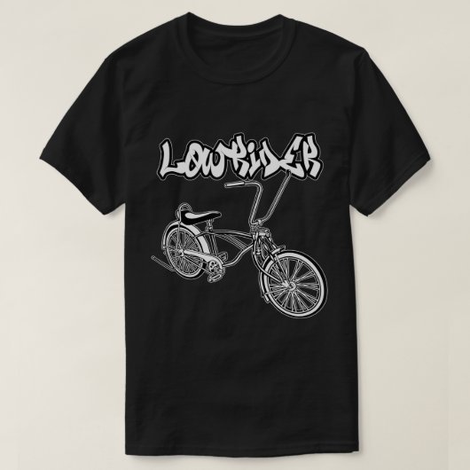 Low Rider Bicycle für Männer. Chicano Cholo Lowrid T-Shirt (Design vorne)