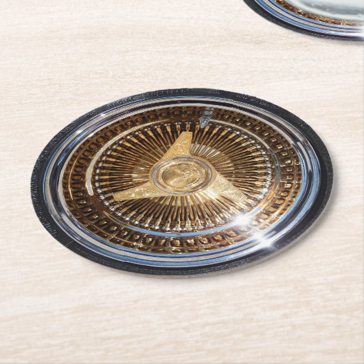 Low-Rider Rims Reifen für Lowrider Gold Wire Wheel Runder Pappuntersetzer (Angewinkelt)