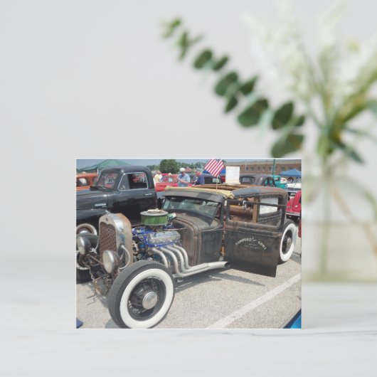 Low-Riding-Frisierte Auto Postkarte (Stehend Vorderseite)