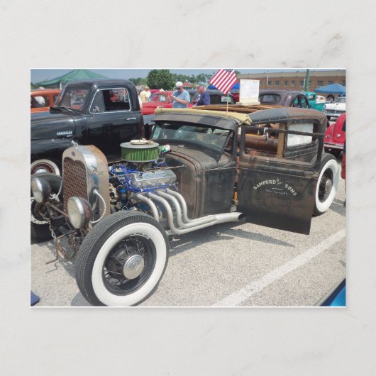 Low-Riding-Frisierte Auto Postkarte (Vorderseite)