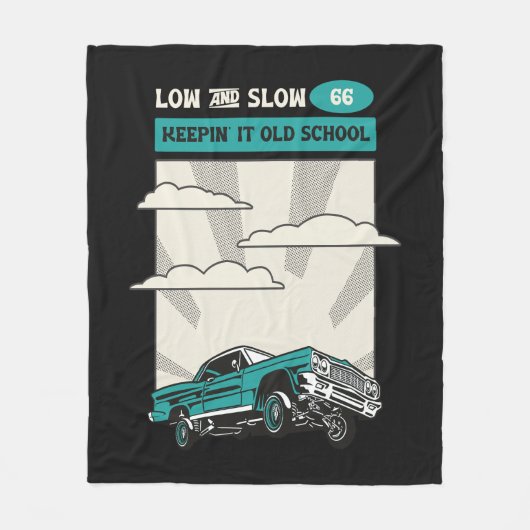 Low & Slow 66 Classic Lowrider Fleecedecke (Vorderseite)