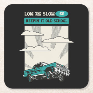 Low & Slow 66 Classic Lowrider Rechteckiger Pappuntersetzer