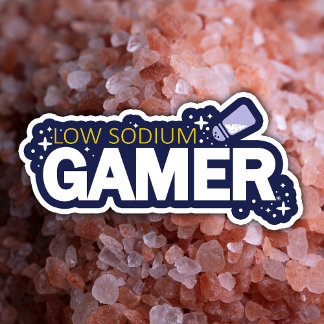 Low Sodium Gamer - Funny Video Game Typografy Aufkleber