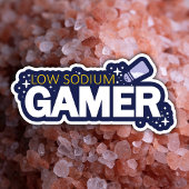 Low Sodium Gamer - Funny Video Game Typografy Aufkleber