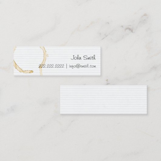 Low-Tech-Kaffee-Visitenkarte Mini Visitenkarte (Vorne/Hinten)